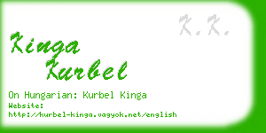 kinga kurbel business card